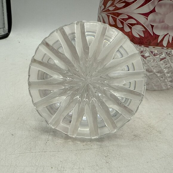 Red Ruby Bohemian Decanter with Stopper Vintage - Picture 8 of 12